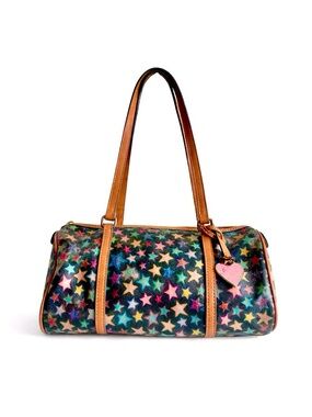 Y2K Dooney & Bourke Leather Starry Barrel Bag